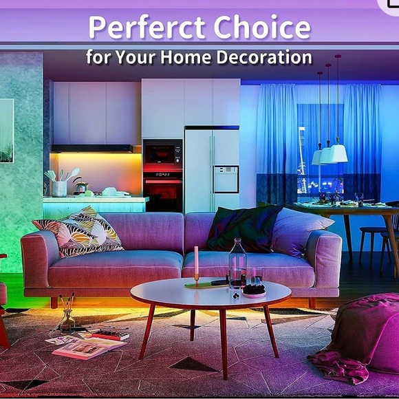 NWB SMART LED STRIP LIGHTS, MUSIC MEMORY FUNCTADJUSTABLE BRIGHTNESS ENERGY SAVIN - Picture 7 of 9